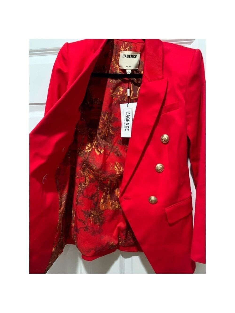 Women's L'AGENCE Blazer Size 0 Red - Picture 12 of 12